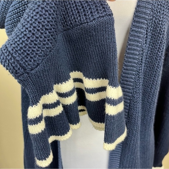 Olive&Oak Women’s Long Open Fluted Sleeve Lightweight Cardigan Blue Size Small - Picture 5 of 10